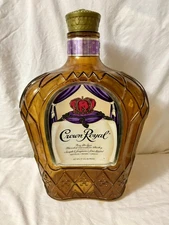 Large Vintage Crown  Royal Whiskey Display 18 x 12” Coin Bank