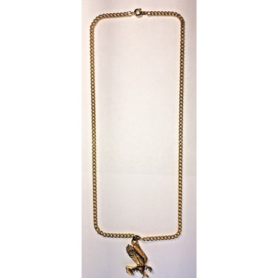 Men's Golden Tone Chain W/ Golden Flying Eagle Falcon Bird Pendant Charm