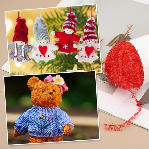 2 Knäuel Scrubbie Garn, Glitzergarn Polyester für Geschirrtücher, orange - Bild 5 von 6