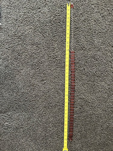 Brown Clear Plastic Belt Jewelry Vintage Hippie Boho 60s 70s Chain Cable Link - Picture 3 of 3