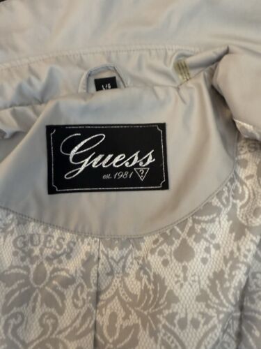 Authentic Guess Hooded Trench Zip Up Lined Coat Large - Picture 8 of 20