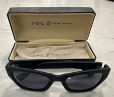 VonZipper Stray Sunglasses Black Satin / Grey Lens Wildlife Polarized Lens