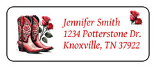 30 Valentines day return address labels personalized cowboy boots western