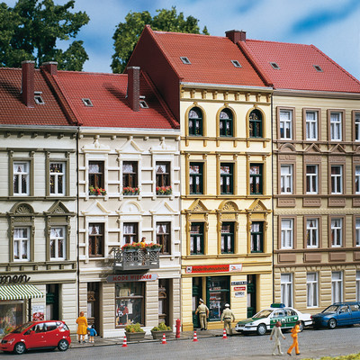 Auhagen kit 11417 NEW HO 3 AND 4 STORY BUILDINGS SCHMIDTSTRASSE #27//29
