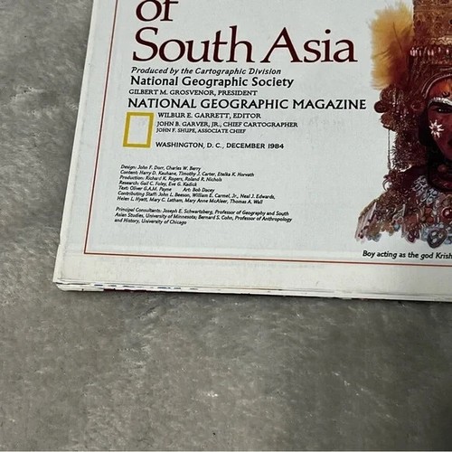 Mapa vintage CX de los pueblos del sur de Asia 1984 de National Geographic - Imagen 2 de 4