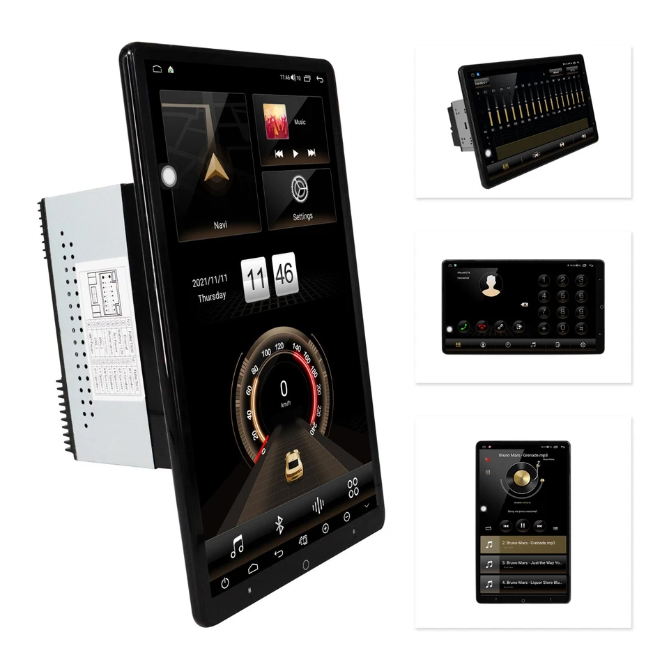 6+128G Rotatable 13.3" Universal Touch Screen Car Stereo Radio GPS Double 2 DIN - Image 2 of 4