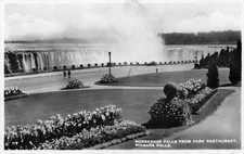 Horseshoe Falls From Park Restaurant Niagara Falls,Canada 1940's RPPC Postcard 