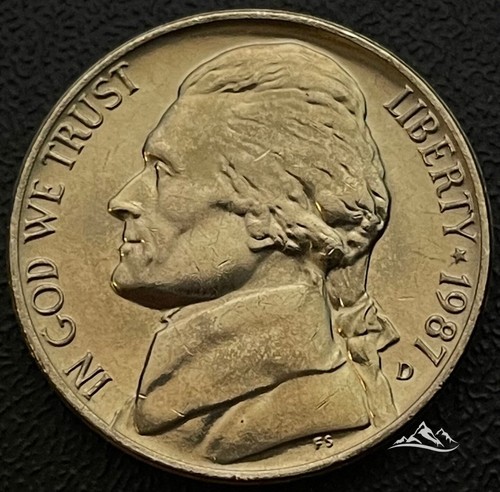 USA 5 cents coin 1987. KM #A192. Jefferson Nickel. Jefferson's Virginia home. D - Picture 2 of 5