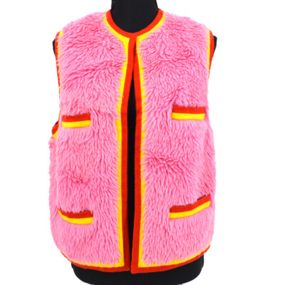 Chanel 94A #38 Sleeveless Fur Vest Pink 10259 | eBay