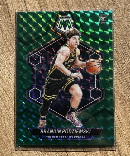 Brandin Podziemski 2023-24 Panini Mosaic Rookie RC Green Prizm #245 Warriors
