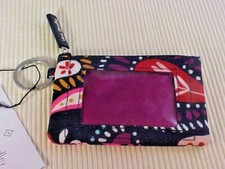 Vera Bradley Zip ID Case Painted Paisley 23408-N66 Zipper Closure Clear Window
