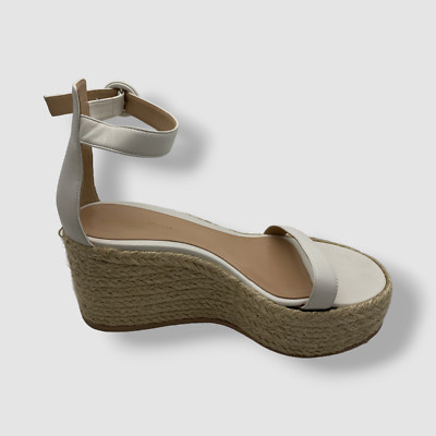 $815 Gianvito Rossi Women's White Portofino Espadrille Sandal Shoes Size 40.5
