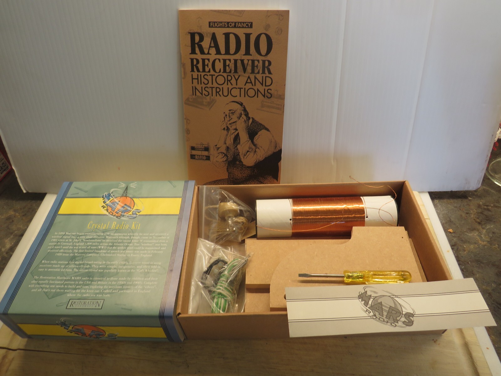 Vintage Crystal Radio Kit Made in England NIB Batteries & Electric Not