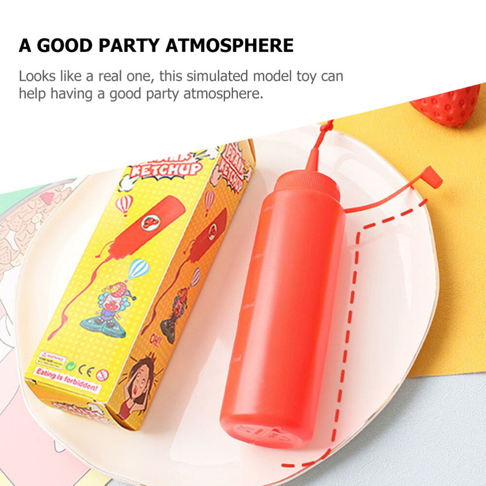 2Pcs fake ketchup Toys Gag Prank Toys Fake Ketchup Bottle Joke Trick