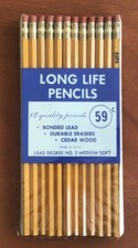 Vtg Lot of 12 Long Life No. 2 Pencils Made in USA A3