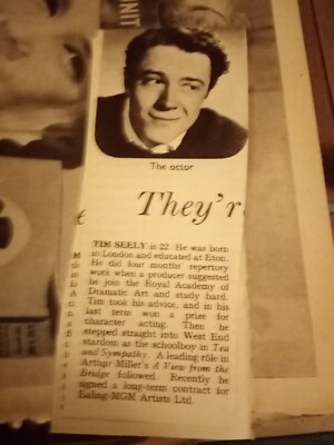 Xm26 Ephemera 1955 Small Article Actor Tim Seely 