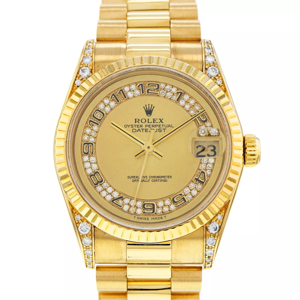 Rolex Datejust 31 68238 Factory String Diamonds and Lugs 31mm