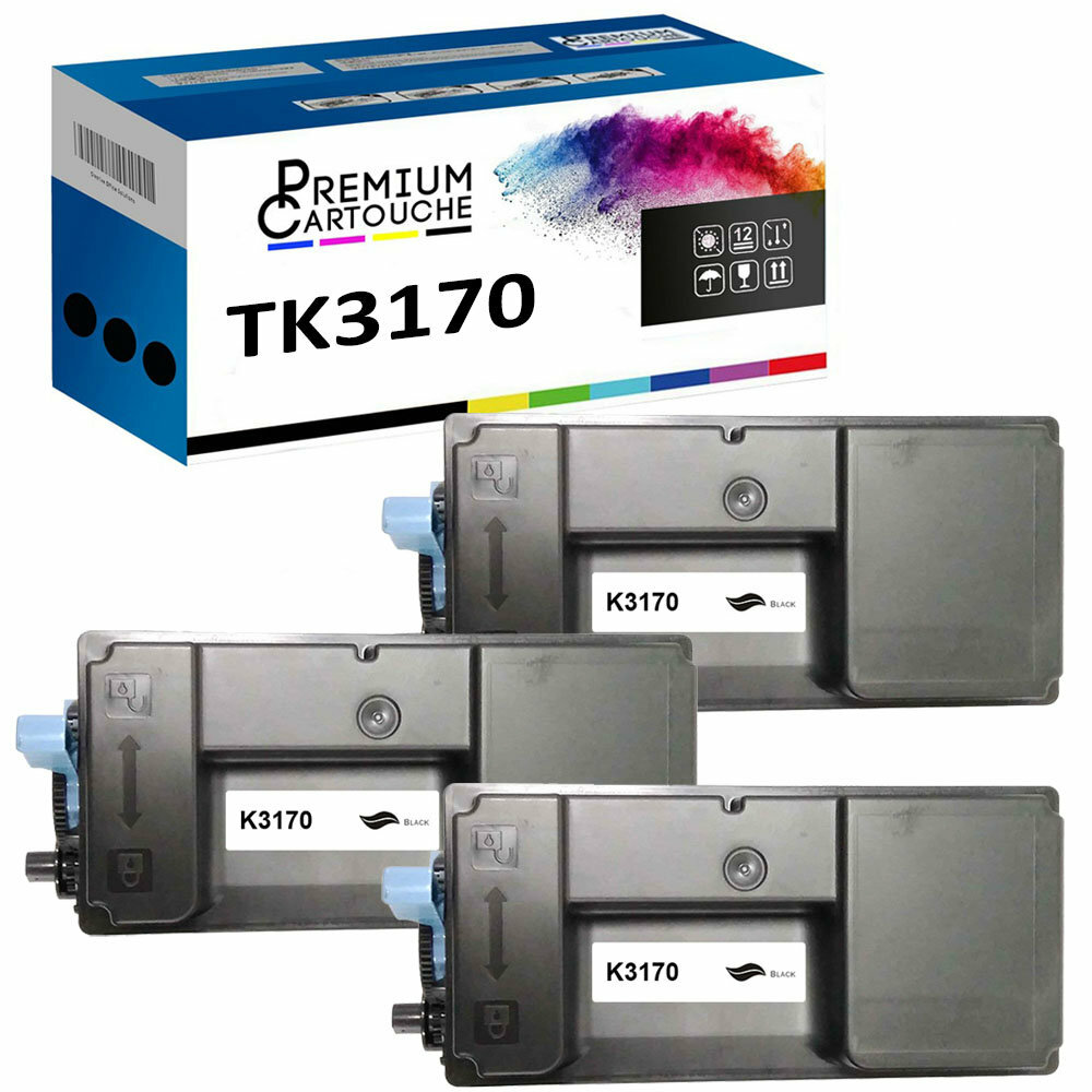 Toner TK3170 Kyocera noir lot de 3 pour l'impression de bureau quotidien