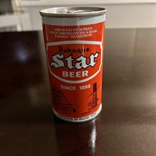 Dubuque Star Beer Flat Top Pull Tab 12 oz  Pull Tab Beer Steel Can 1970s Vintage