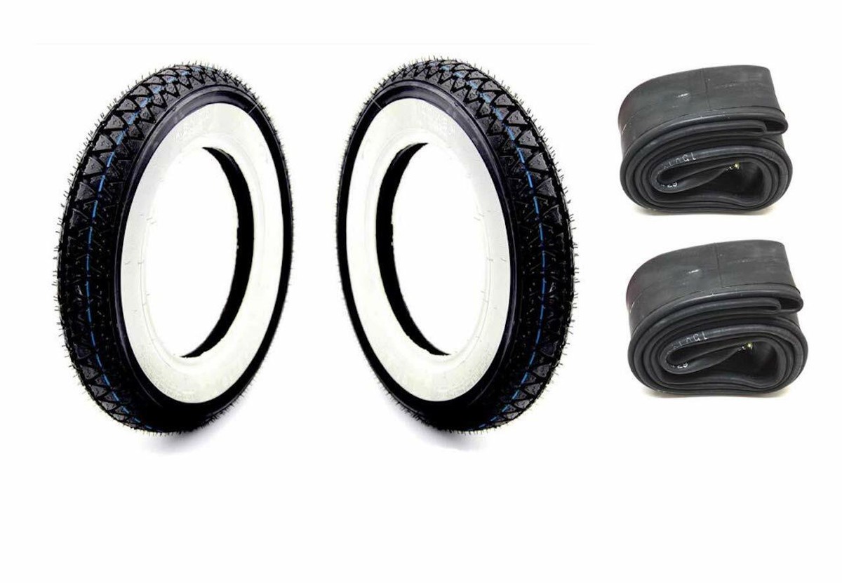 2EXTREME 2X Weißwand Reifen 3,50-10 Kenda + Schlauch Piaggio Vespa
