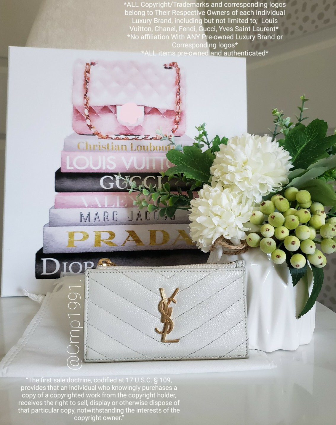 Authentic Pre-owned Yves Saint Laurent Cassandre Fragments Card Case