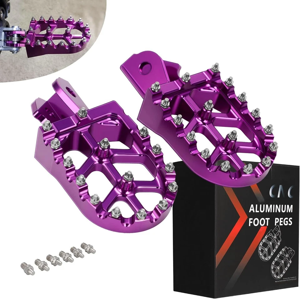 Foot Pegs Dirt Bike Footpeg 踏板 CNC 适用于 CRF150F CRF230F CRF250F XR150L 紫色 — 第 2/4 张图片
