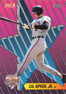 1992 Score Baseball Card Procter & Gamble #5 Cal Ripken Jr.