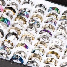 20pcs wholesale lot STAINLESS STEEL RINGS MEN Women Wedding Band Ring Party Gift