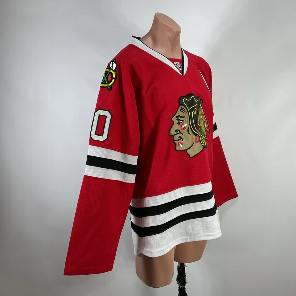 CAMISETA DE HOCKEY REEBOK CCM NHL PATRICK SHARP #10 CHICAGO BLACKHAWKS + CORREA DE LUCHA 48 Foto 4 de 4