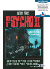 DIRECTOR TOM HOLLAND SIGNED 'PSYCHO II' 8x10 MOVIE POSTER PHOTO BECKETT COA BAS