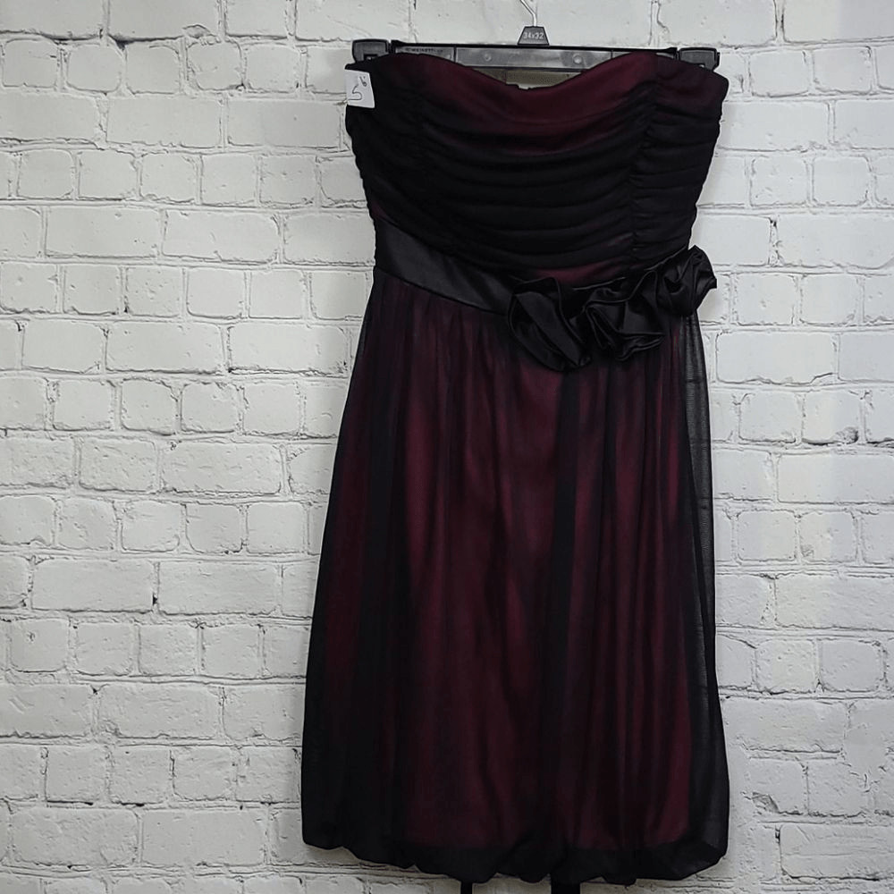 Ruby Rox Black Chiffon Bubble Dress Strapless Pin… - image 3