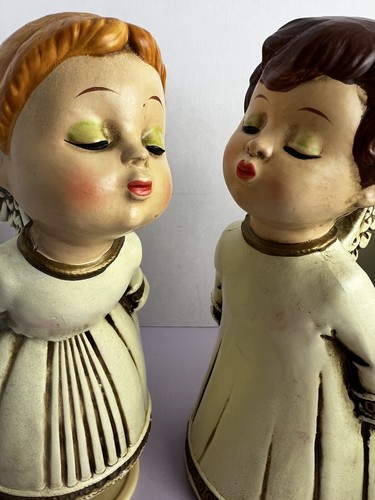 VTG Japan Christmas Kissing Angels Figurine 8" Spins & Plays Somewhere My love - Picture 9 of 21