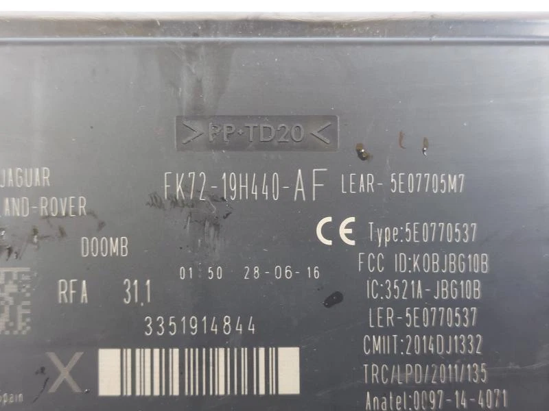 FK7219H440AF CENTRALINA CONTROLLO KEYLESS JAGUAR XE (X760) 2.0 D 16V AUT 180CV 2 - Immagine 3 di 3