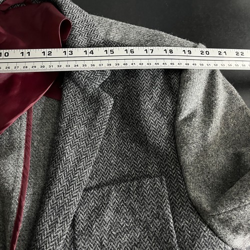 Paper Denim Cloth Men’s 42R Tweed Herringbone Sport Coat Gray Shetland Wool - Picture 10 of 11