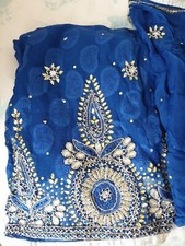 Indian Pakistani unstitched suit heavy, wedding partywear,occasion punjabi salwa