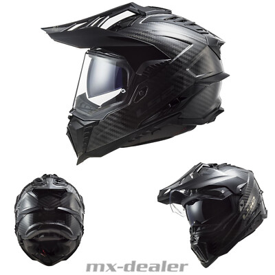 LS2 MX701 C Carbon Helm Explorer Solid Black Dualsport Enduro GS MX 