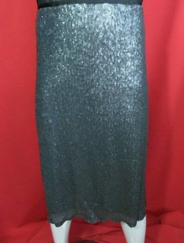 EVANS grey sequin party evening pencil skirt,UK 22, NWT & Jaclyn Smith red shirt - Picture 2 of 11