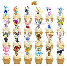 24 Animal Crossing Cupcake Topper New Horizons Villagers Party 