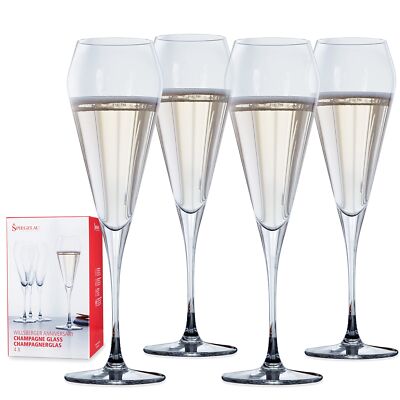 Spiegelau Willsberger Champagne Wine Glasses, Set of 4, European-Made Lead-Fr...