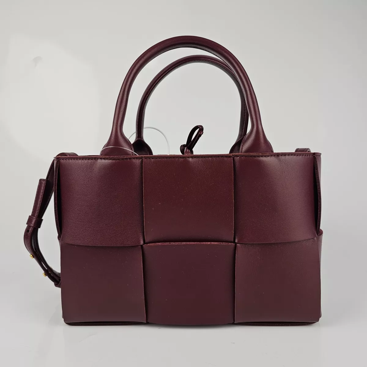 Bottega Veneta Mini Arco Barolo Leather Tote Bag New