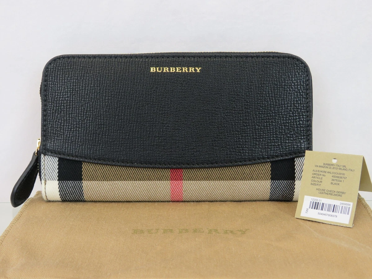 Burberry Women's Leather Zip Check Wallet