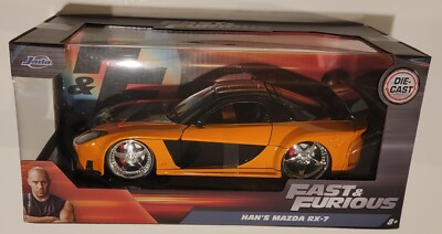 Jada Die-Cast Fast & Furious HAN's Mazda RX-7 Orange & Black 1:24