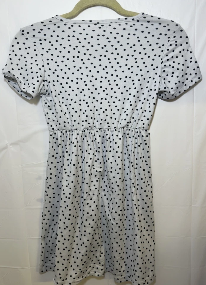 Black & White Polka Dot DKNY (Donna Karan) Dress Girl Size 7 #15 - Image 3 of 4