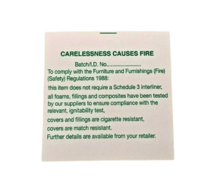 WESTERNDEALS Upholstery / Furniture Sew On Fire Labels