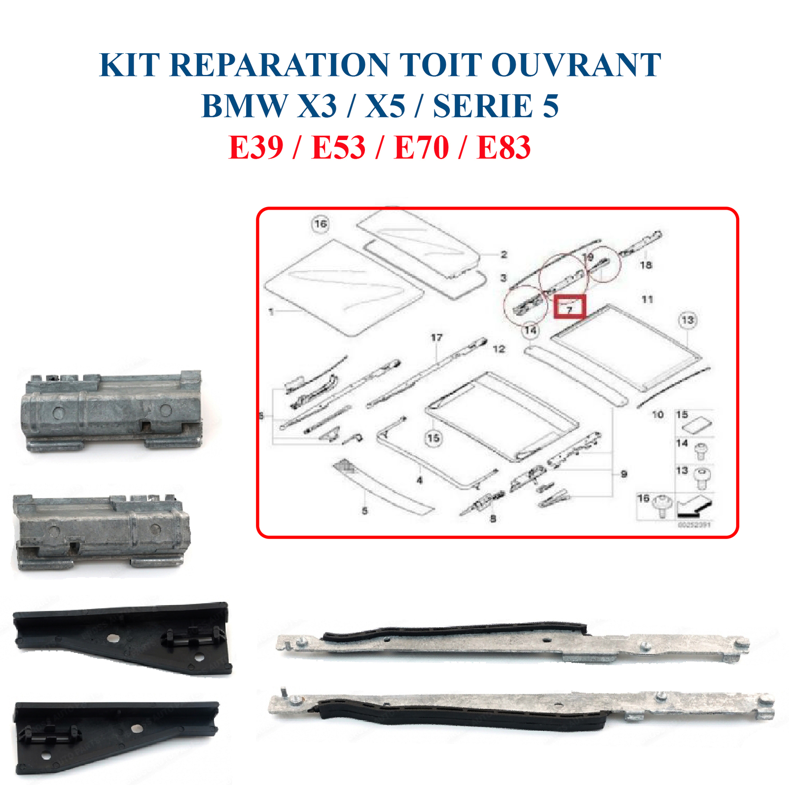 ENGRENAGE MOTEUR TOIT ouvrant pour BMW pour Série E60 5 2001 2010 pièce