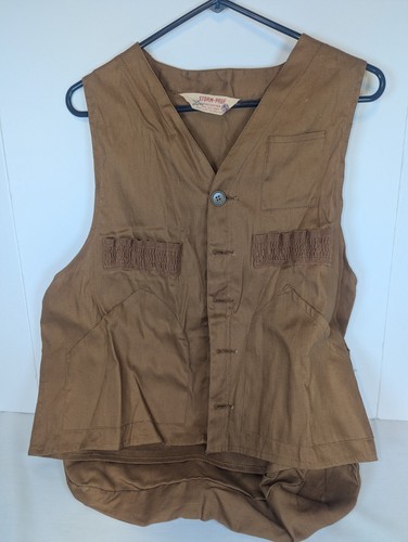 Storm-Pruf British Hong Kong Made Antique Hunting / Fishing Vest Game Bag Large