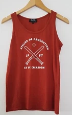 A. P. C. Brick Color Baseball Tank Top size small
