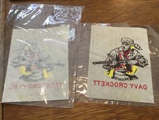 PAIR OF RARE VINTAGE DAVEY CROCKETT IRON-ONS