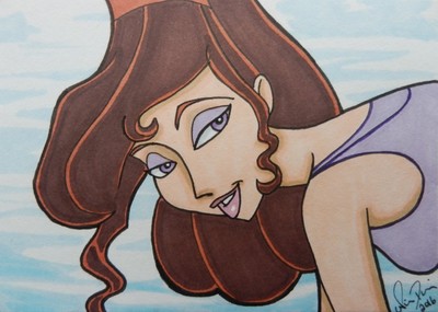 Meg Hercules Aceo Card Fanart Atc Disney Princess Drawing Artwork Megara Ebay