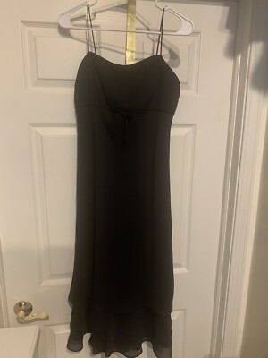 David's Bridal Black Chiffon Cocktail Bridesmaid Dress Adult Size 6 | eBay